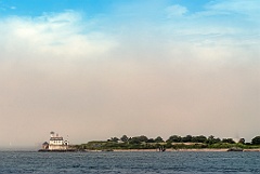 Early Morning Fog Burning Off Behind Rose Island Lighthouse